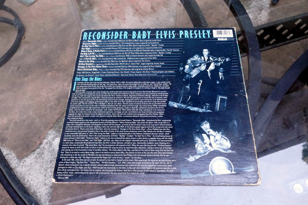 1985 Elvis Presley Reconsider Baby AFL1-5418  -  ALBUM ART COVER ONLY