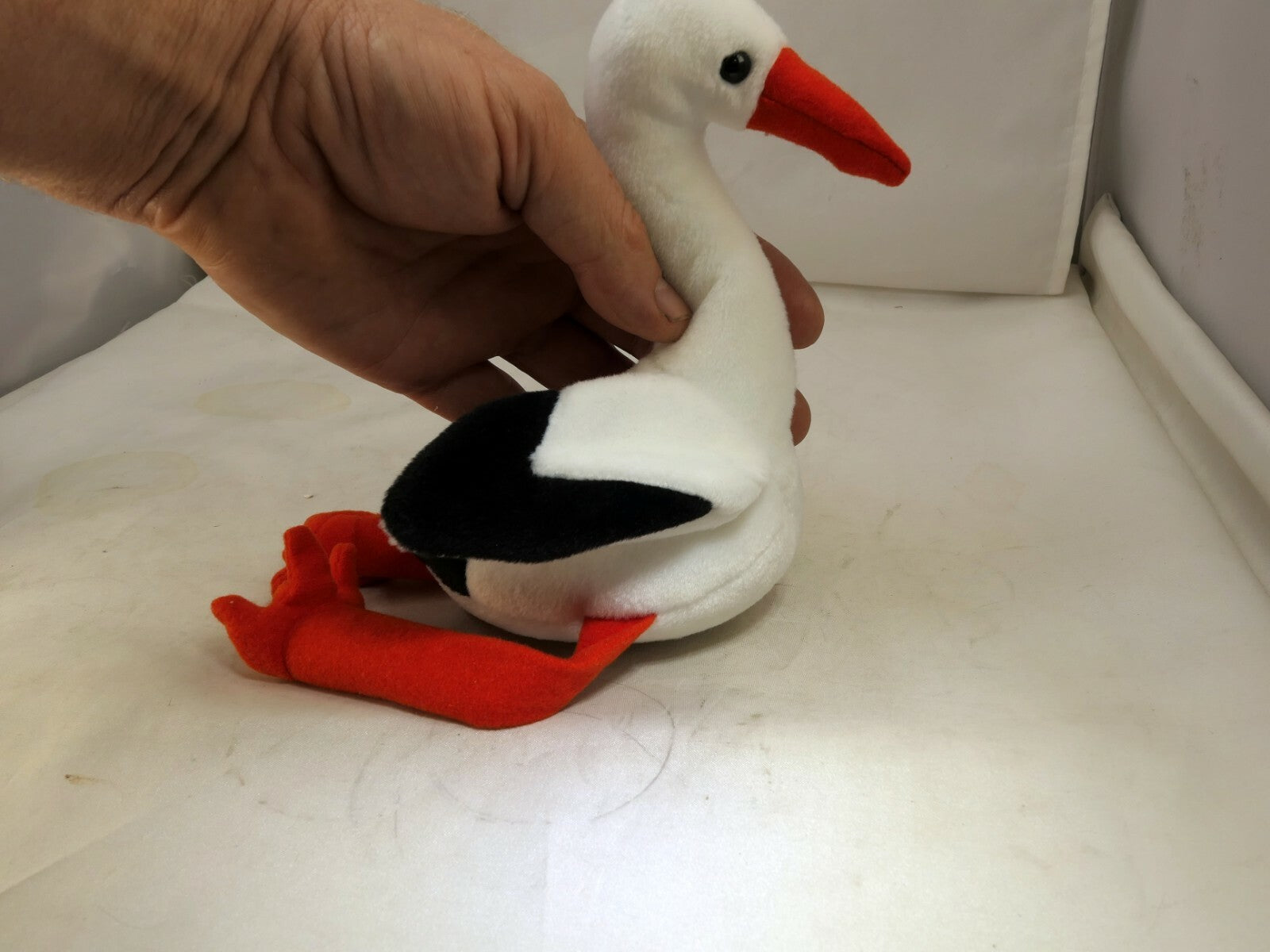 TY Beanie Baby Stilts Rare/Retired 1999 plush toy collection bird white stork