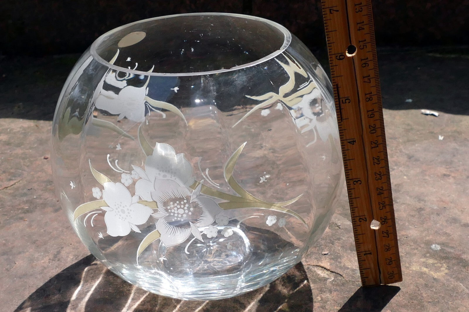 Glass Bowl Glass Bowl Globe 6" Floral Design European Collection