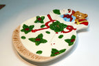 Cookies for Santa Plate Tray Teddy Bear Christmas Toys Bow Holly 8"