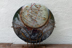 Heavy Hand Blown Multicolored Flat Modern Art Glass Vase Signed Mark Hines