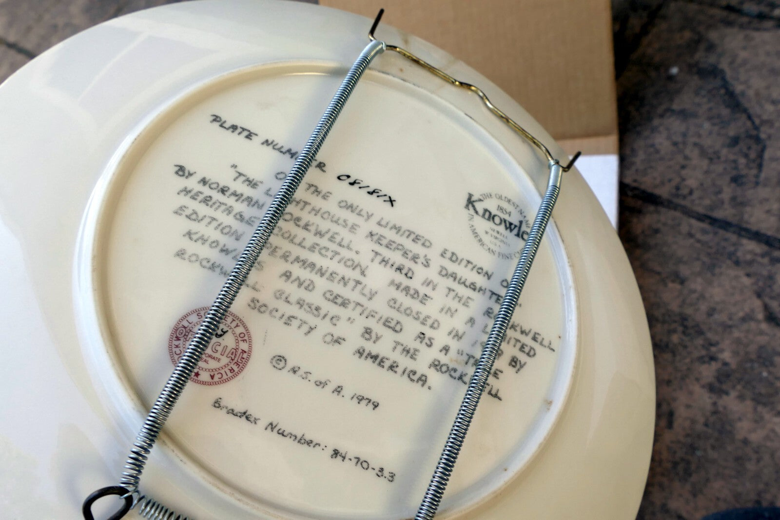 NORMAN ROCKWELL The Lighthouse Keepers Daughter Plate 1979 Christmas Knowles COA