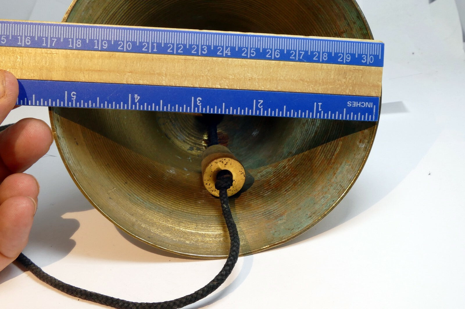 4" Solid Brass Doorbell Hanging Entry Wall Decor Vintage  missing handle 
