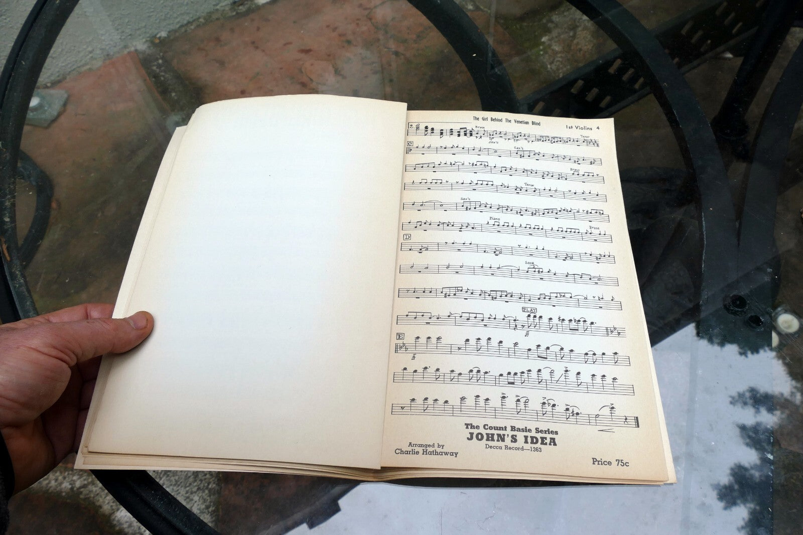 The Girl Behind Venetian blind Fox Trot Sheet Music 1939 orchestra Hathaway