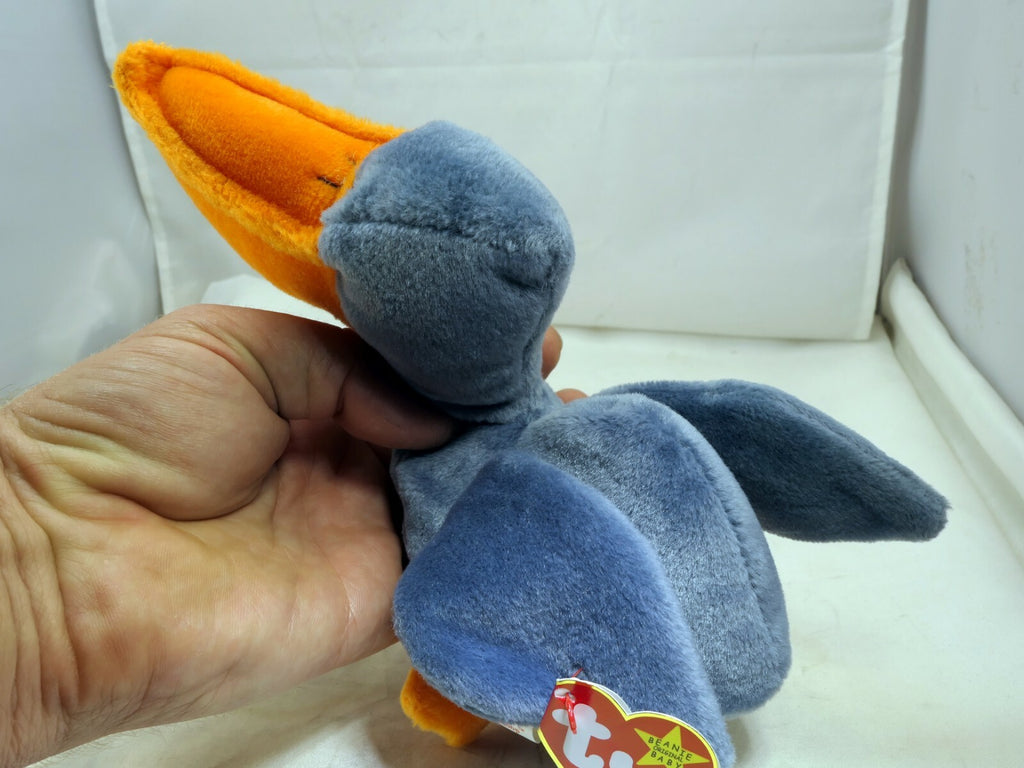 TY Beanie Baby scoop Rare/Retired 1996 plush toy collection bird gray pelican