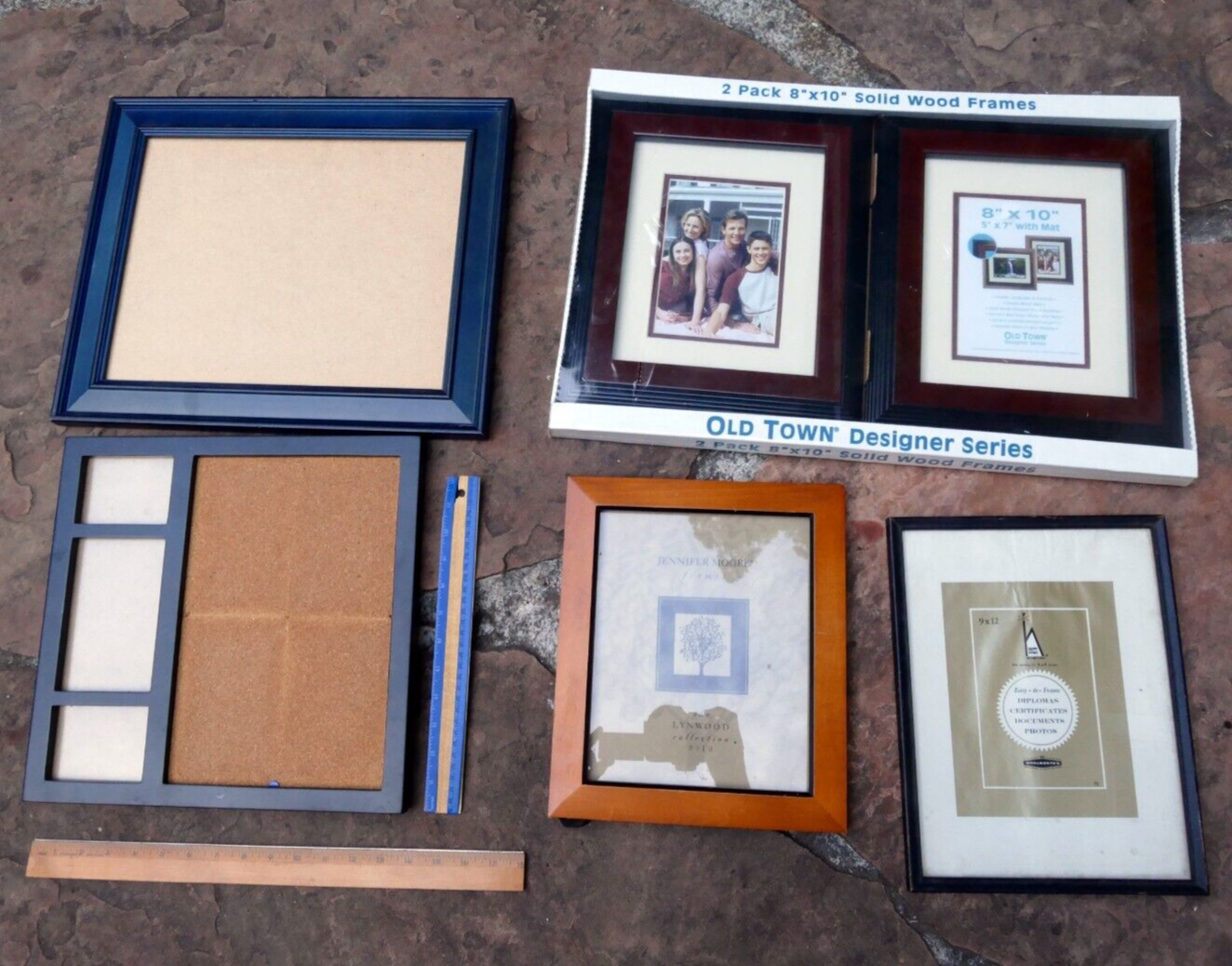 Pack of 5 four solid wood picture portrait frame 8x10" art photo lot