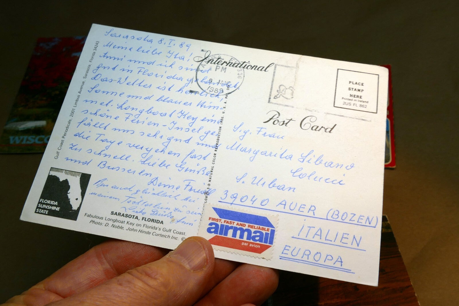 Postcard lot of 4  Posted USA California Sequoia Florida, Wisconsin Washington