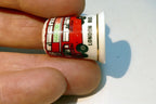 Porcelain Thimble Souvenir  London UK England Bus Red Harrods