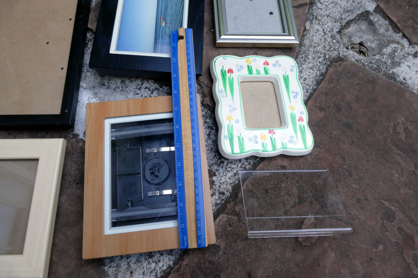 Pack of 7 Four Plastic Picture Portrait Frame 4X4" 4X6" 5X7" Art Photo lot