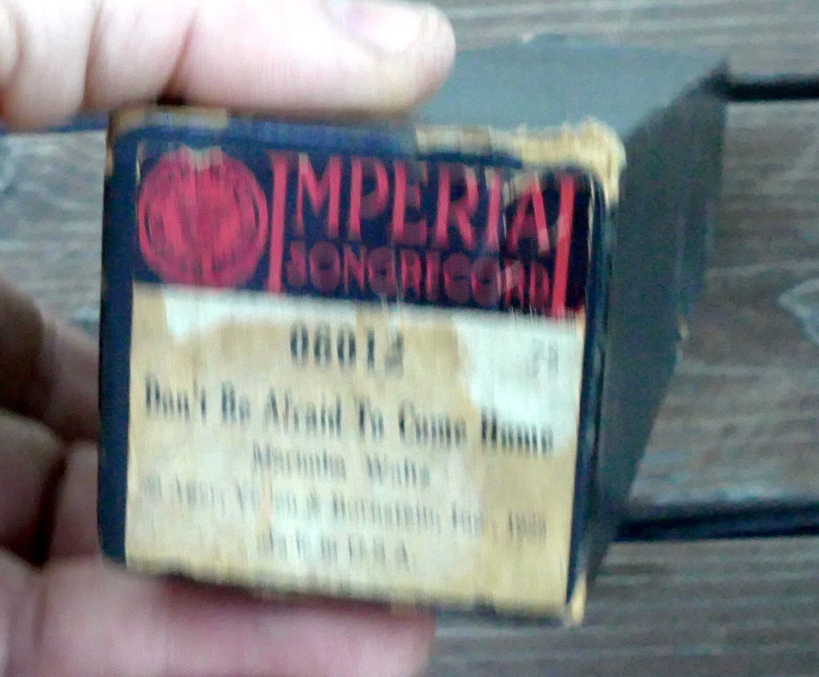 Imperial song record roll 06012 don't be afraid to come home marimba waltz