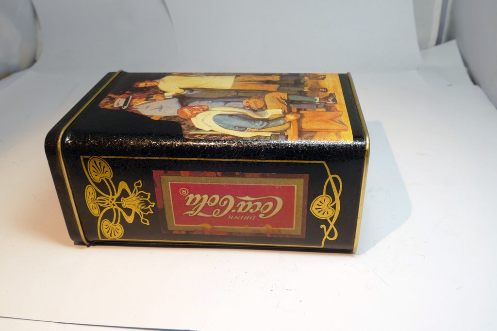 Coca-Cola Tin Can  Red & Gold "Delicious and Refreshing" Drink rectangle  6"