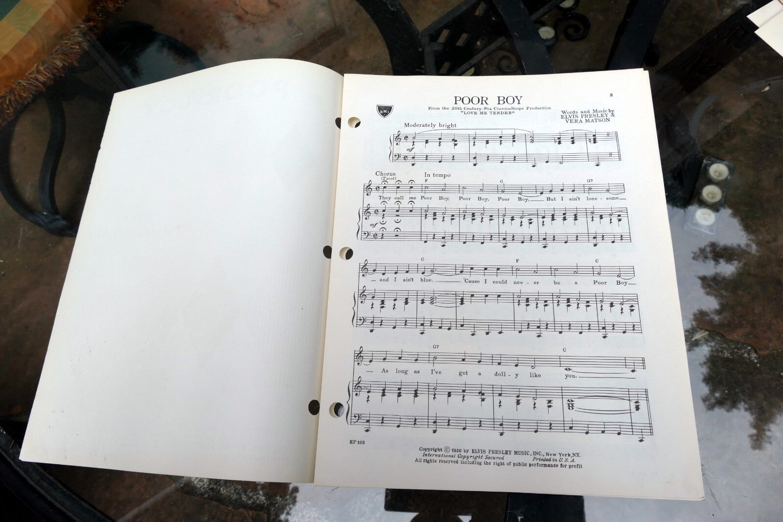 Poor Boy by Elvis Presley Vera Matson  1956 Sheet Music