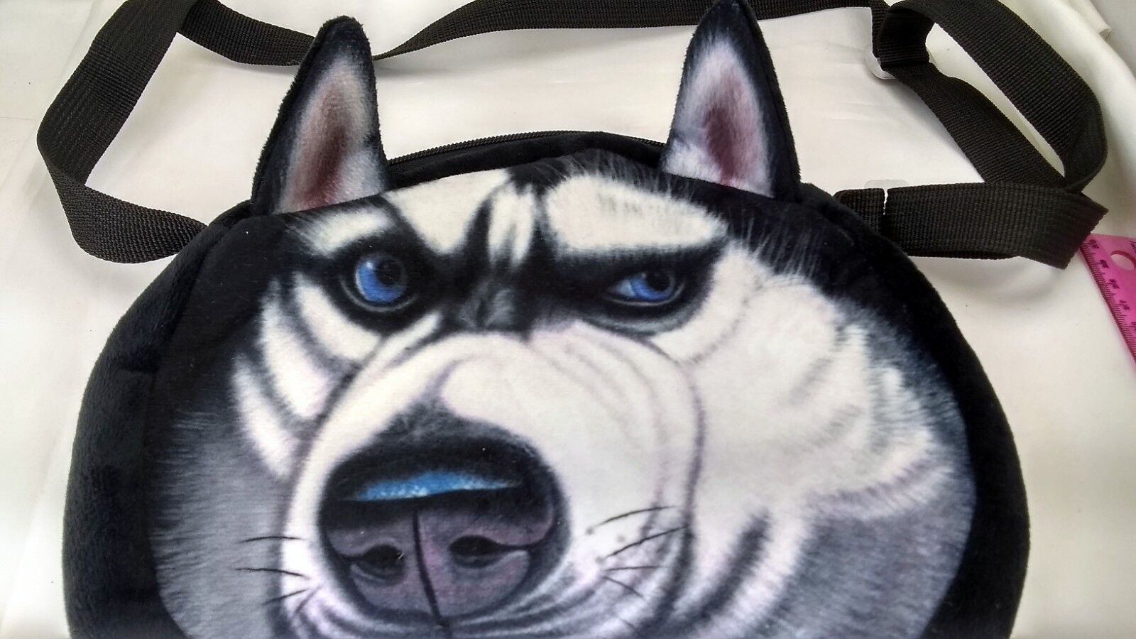 Husky dog themed purse handbag cloth soft case with shoulder strap kids