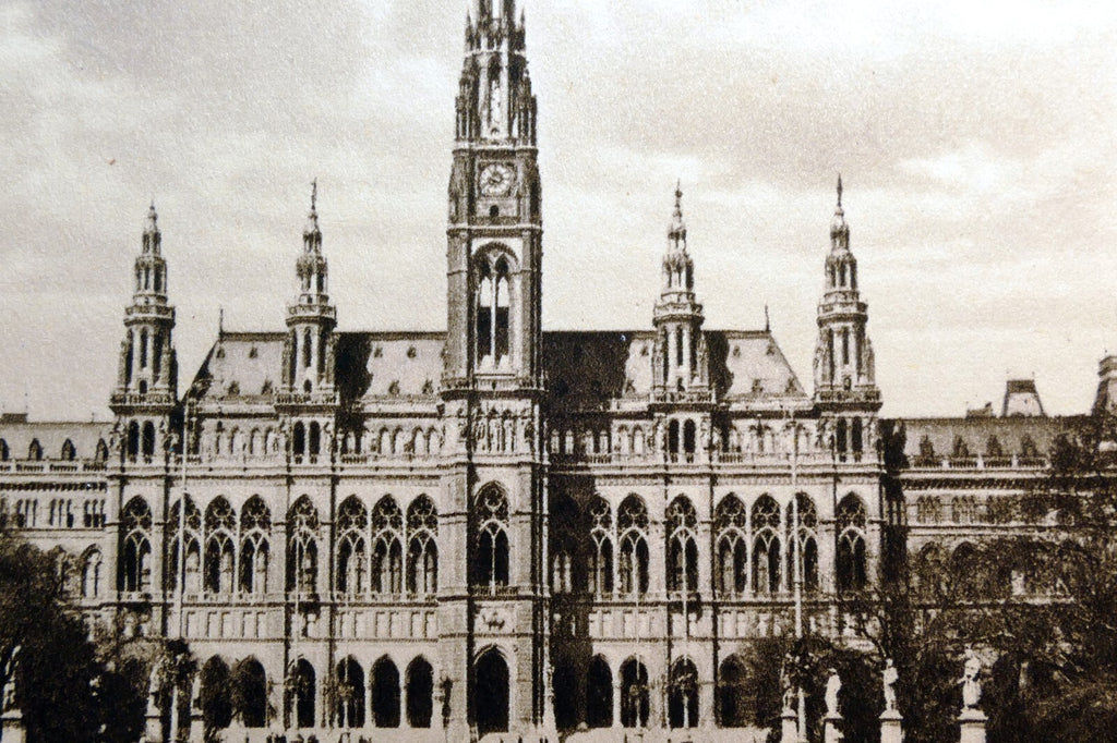Vienna town hall rathaus 1930's postcard austria   unposted