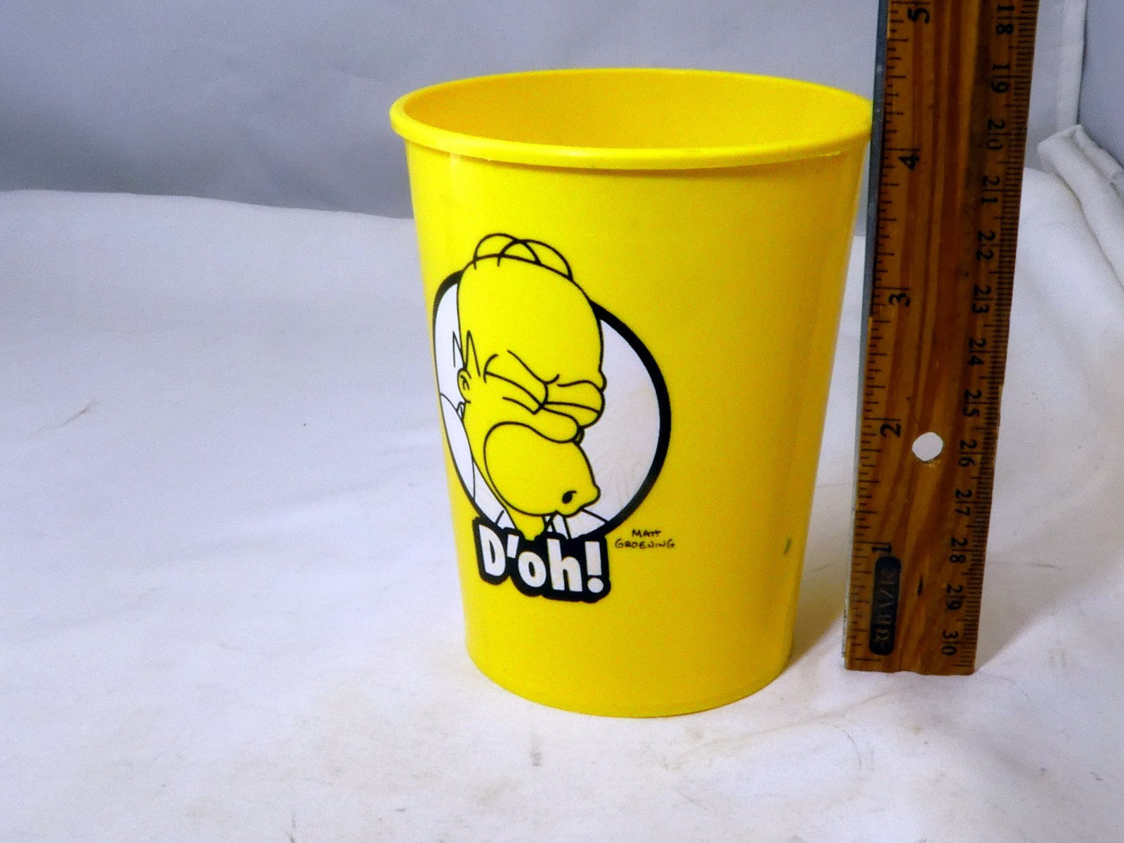 The SIMPSONS Homer WOO-HOO!  plastic water beer cup 4" tall 