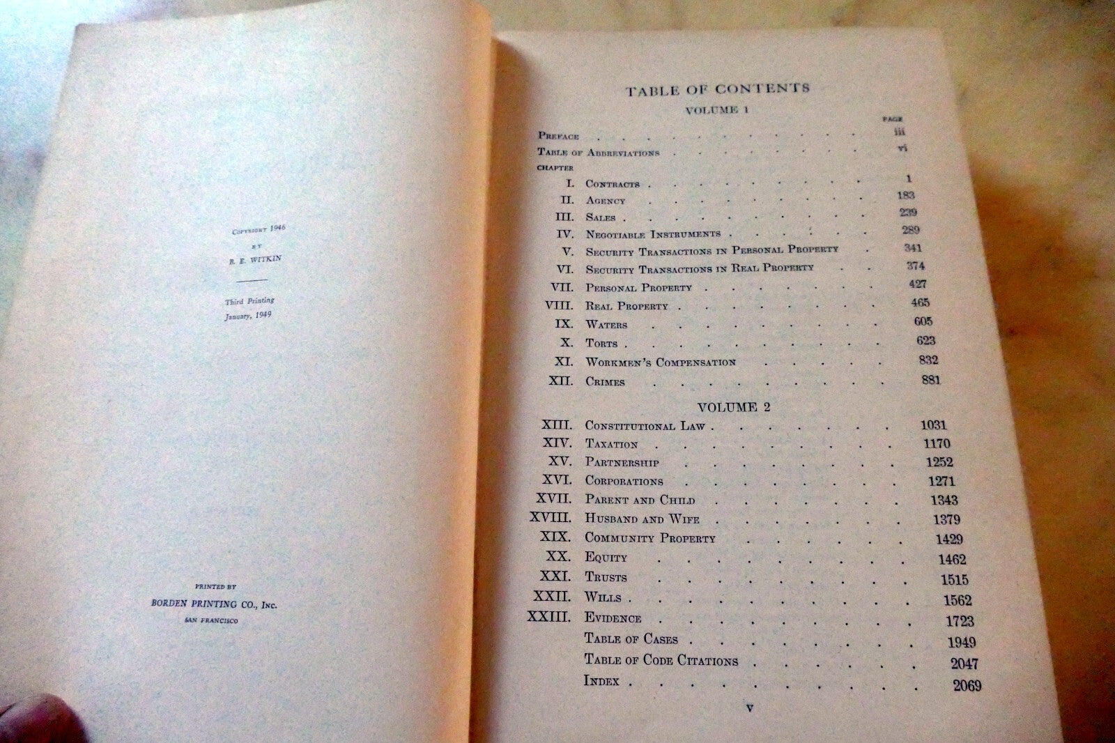 Summary of California Law 1946 Witkin Sixth Edition VOLUME 2