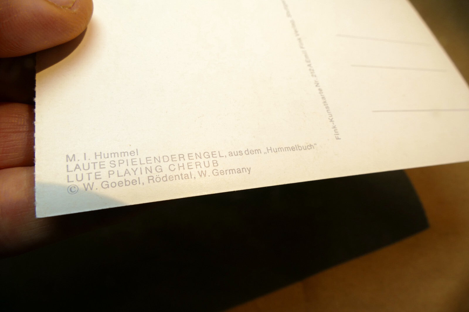 Hummel Laute Spielender Engel  Postcard W. Germany Art - Unposted - mint