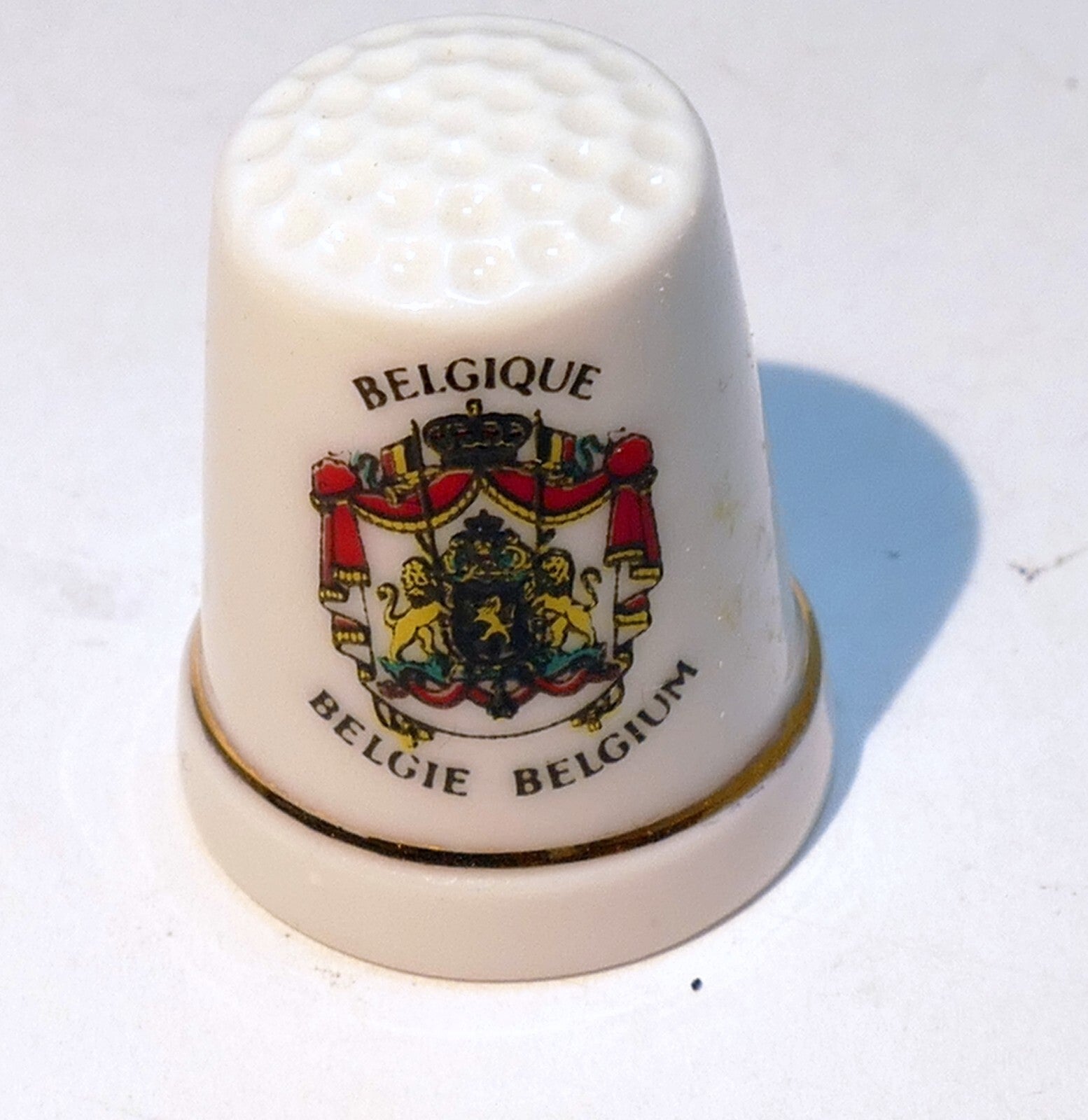 Porcelain thimble souvenir belgium belgie belgique