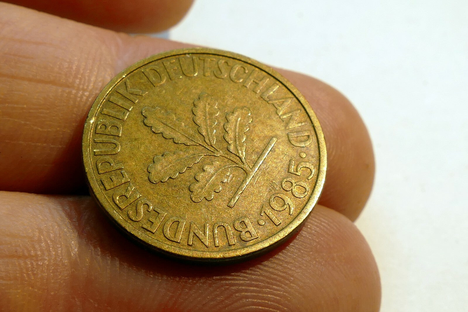 10 Pfennig coin  1985 GERMANY - FEDERAL REPUBLIC Oak Leaf