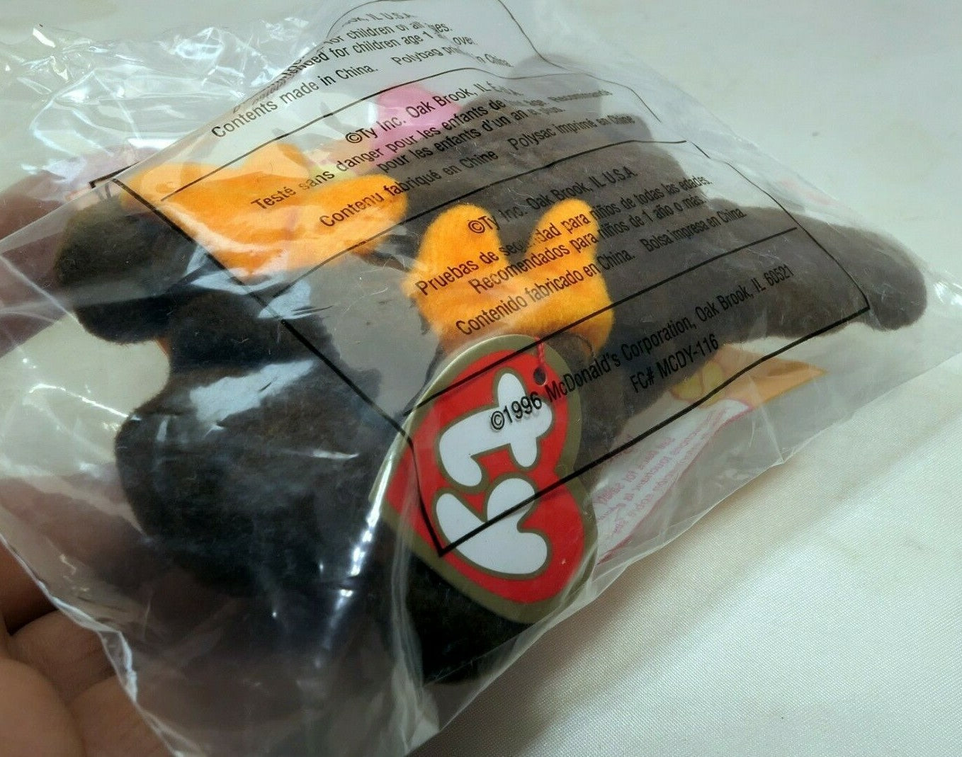 Mcdonald's happy meal toy 1993 / chocolate beanie baby #4 moose teenie