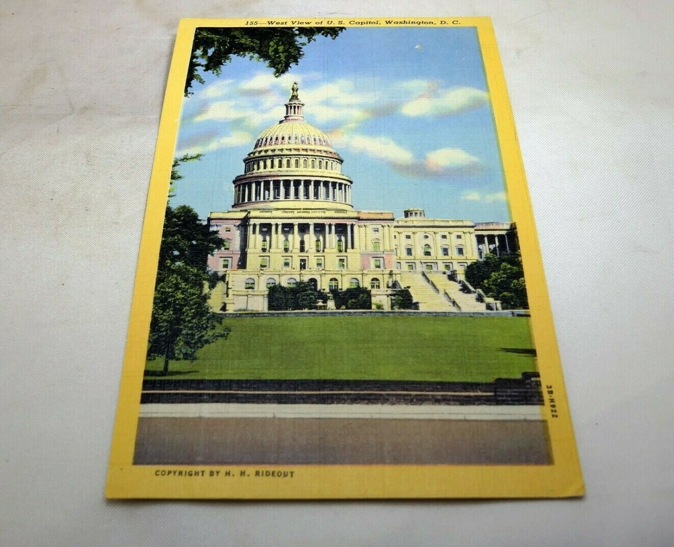 Postcard west view us capitol washington dc linen 1940's 155