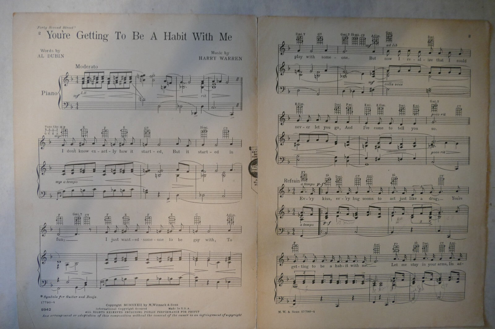 You're Getting To Be A Habit With Me, 1932, by Al Dubin and Harry Warren