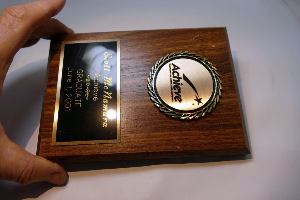 2001 High School award plaque graduation Achieve Kids San Jose California USA