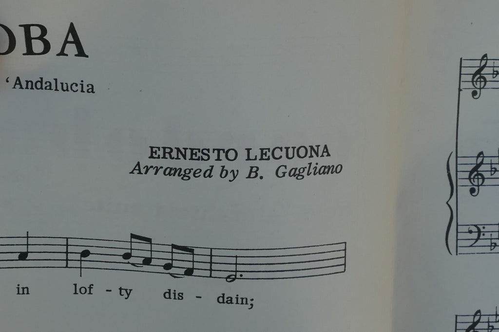 Cordoba from Andalucia Suite by Ernesto Lecuona 1955 Edward B. Marks Music Co.