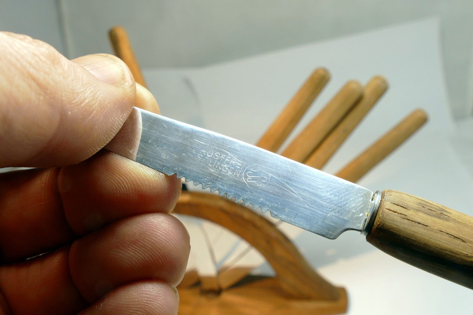 Rostfrei SOLINGEN WOOD STEAK KNIVES STAINLESS BLADES made in GERMANY pack of 6