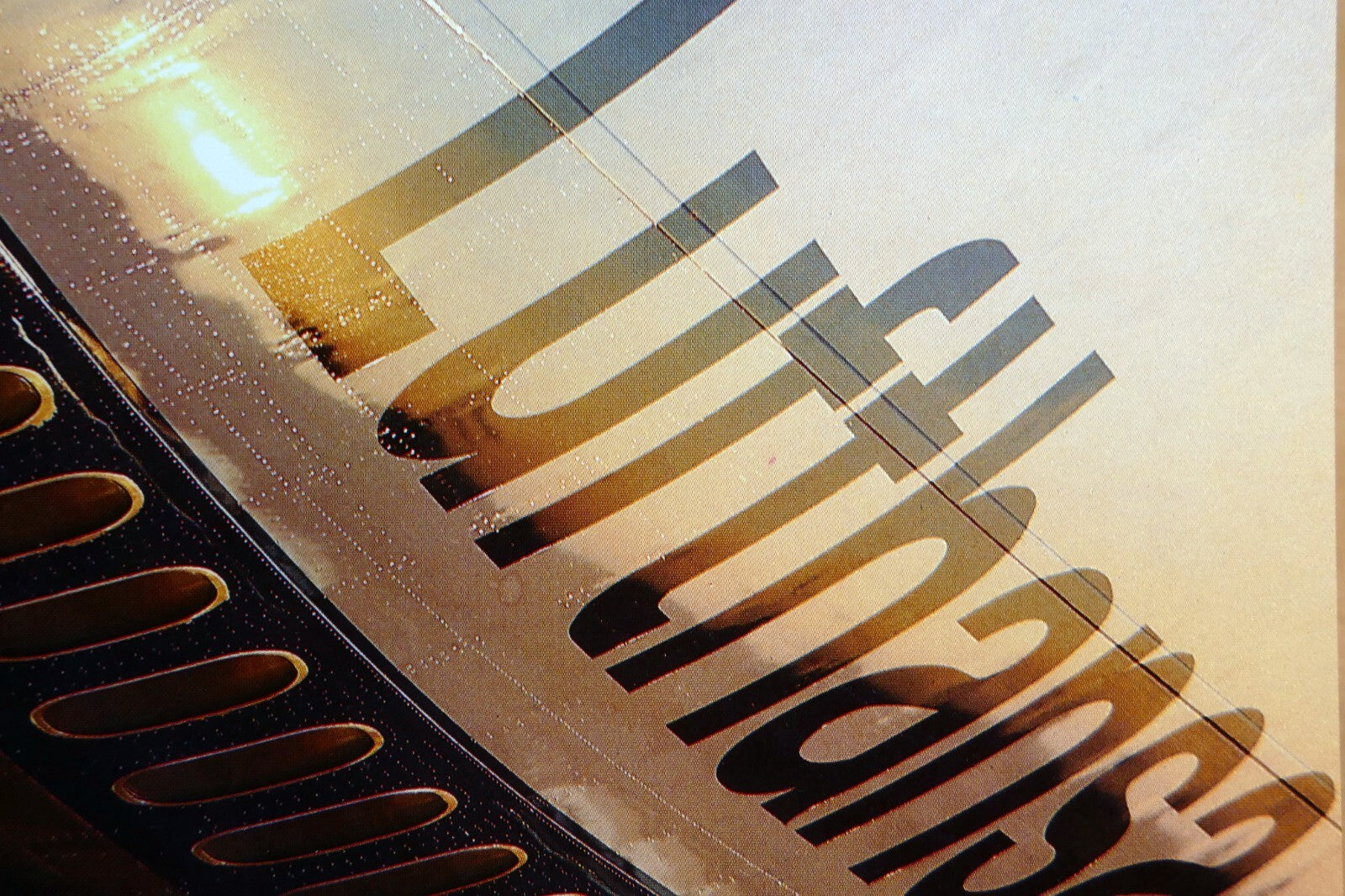 Lufthansa 747 200 logo airlines airplane parked sunset postcard unposted