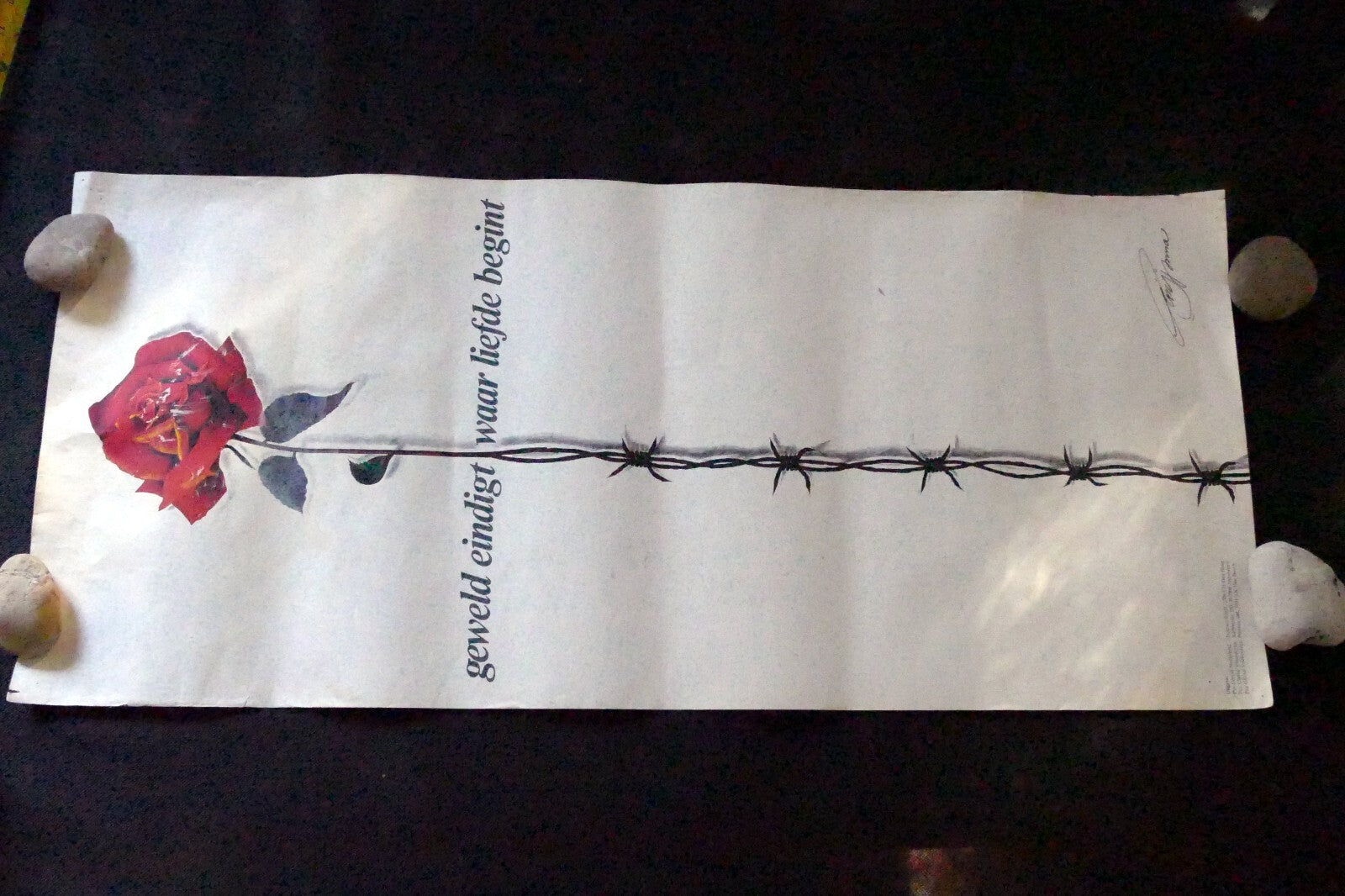 Geweld eindigt waar liefde begint Poster Peace War Domestic Violence