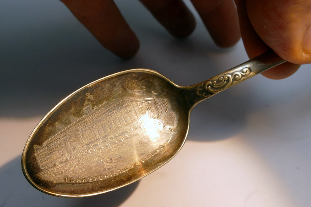 Columbian Exposition 1893 Spoon with Transportation Building plated