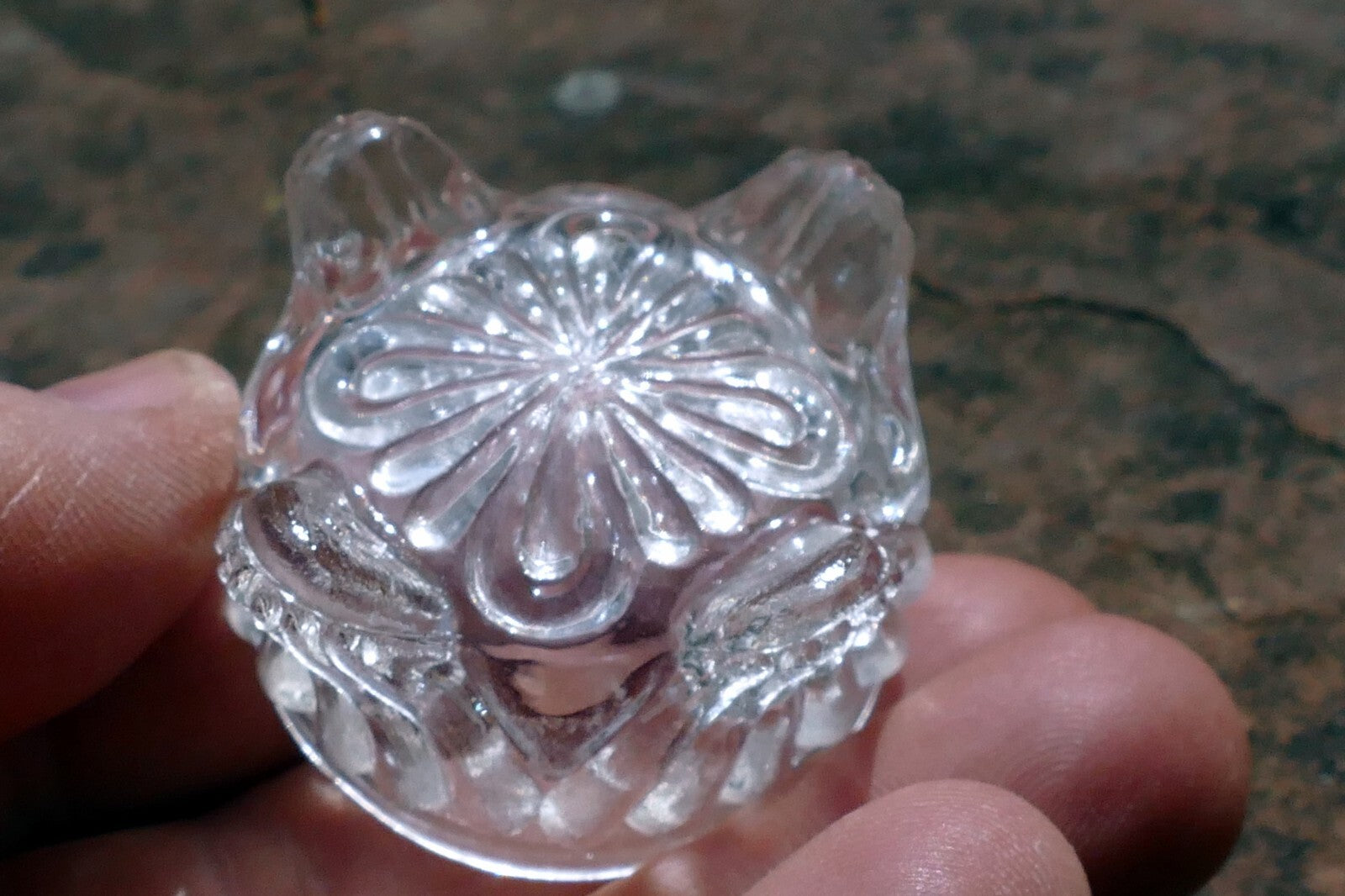 Salt Cellars Cut Crystal Hexagon Open Salt Oval Depression glass 1.5" small