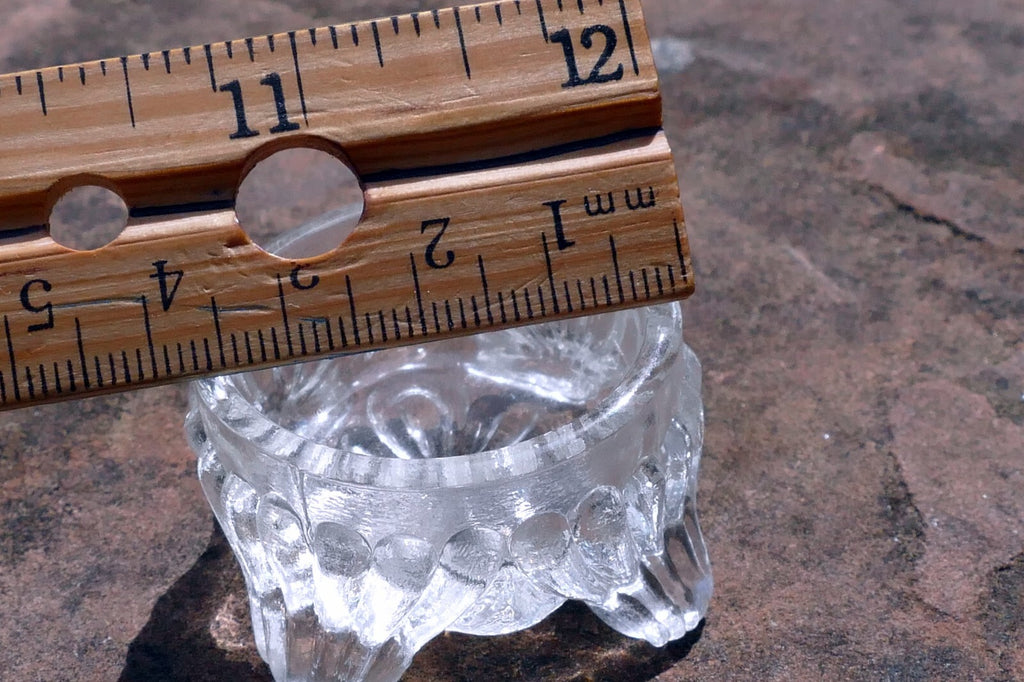 Salt Cellars Cut Crystal Hexagon Open Salt Oval Depression glass 1.5" small