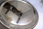 12" Silverplate Round Etched Serving Tray Food Platter Plate Silver Plated Plate