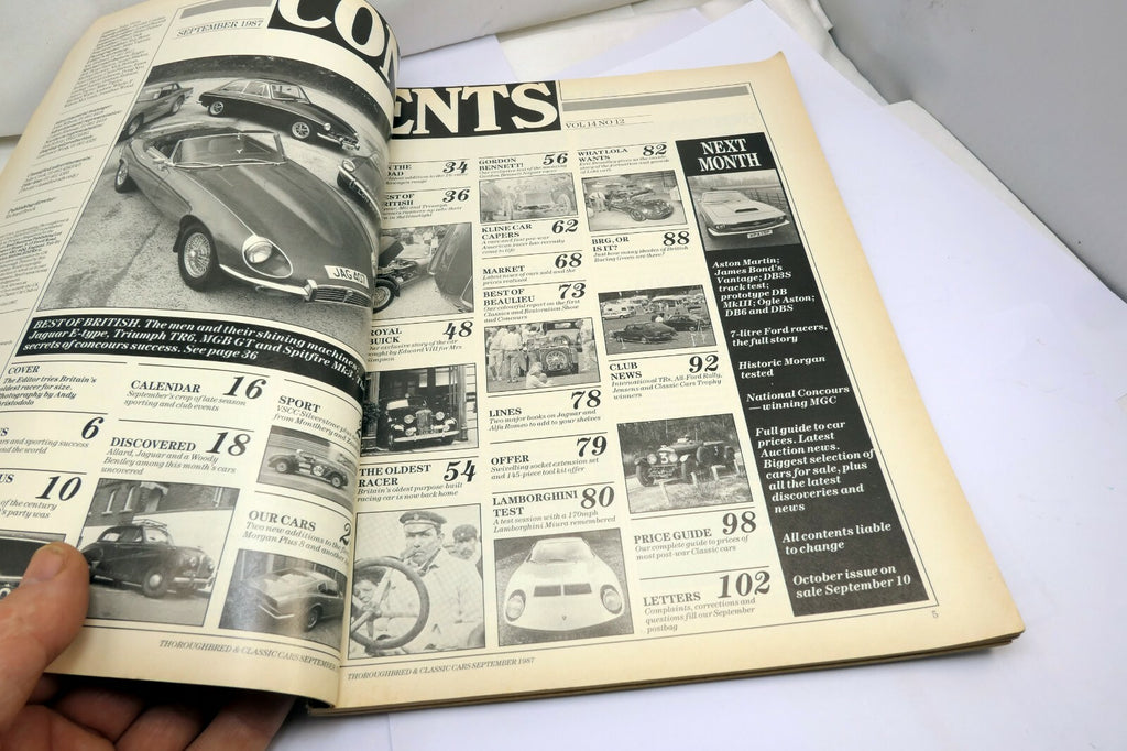 Thoroughbred Classic Car Magazine September 1987 Ferrari GTO