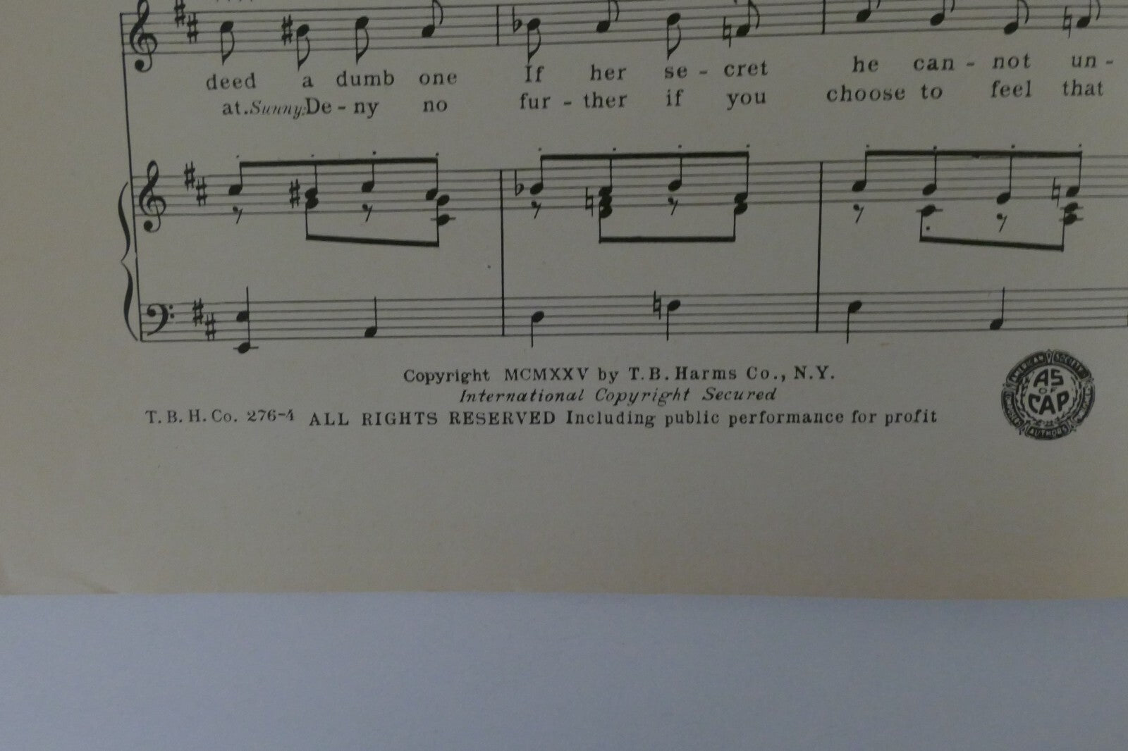 Who?, 1925, from "Sunny", by Otto Harbach, Oscar Hammerstein 2nd and Jerome Kern