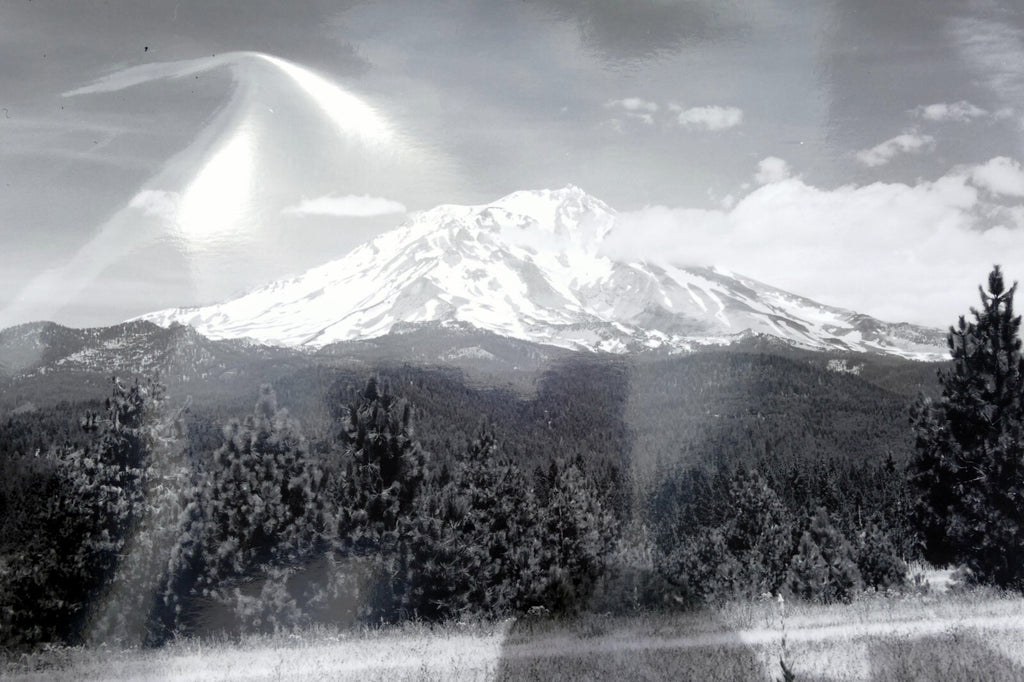 Mt. shasta california 11x14" black & white picture photo in winter usa
