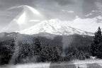 Mt. shasta california 11x14" black & white picture photo in winter usa
