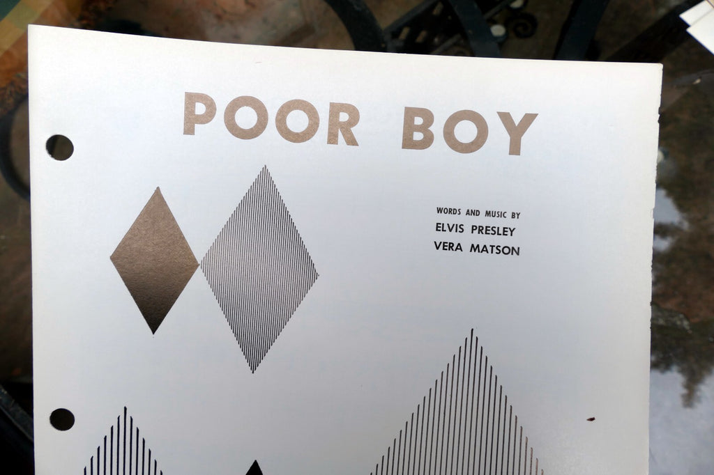 Poor boy by elvis presley vera matson 1956 sheet music