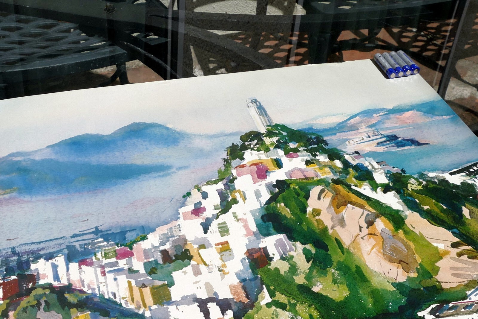 Coit Tower San Francisco Watercolor Print Signed Cecile Johnson California USA