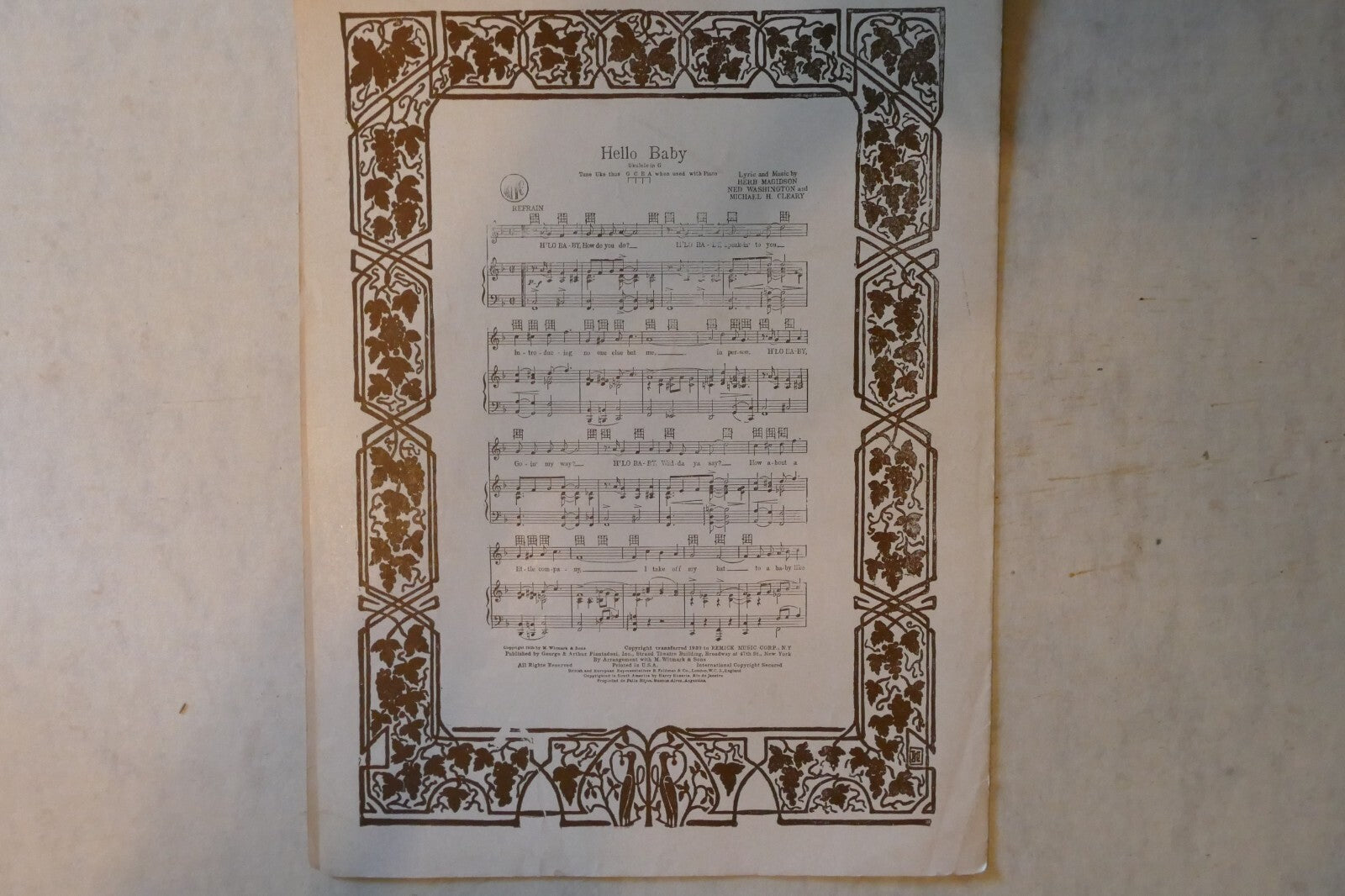 Cryin' For The Carolines, 1930, by Sam Lewis, Joe Young and Harry Warren