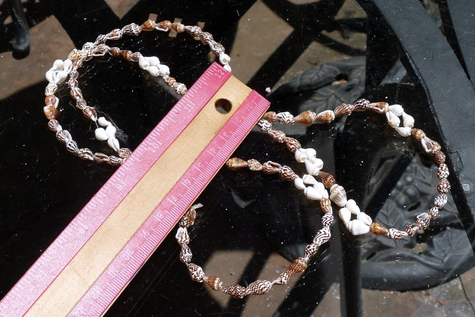 Cowrie Shell 16" Necklace Lei Jewelry Boho Surfer Brown ocean pacific Hawaii