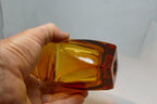 2 Vanity Amber By Colony 2-3 oz Flat Tumbler Large Whiskey Glasses