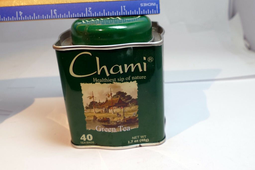 Empty Tin Box Tea can Chami Green tea  3X3X3" 