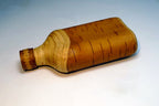 Birch Bark Wrapped Tomsk Russia Siberia Glass Bottle Hip Flask Liquor Whiskey