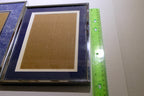 Pack of 2 Two Metal brass Picture Portrait Frame 5X7" Art Photo lot blue  glass