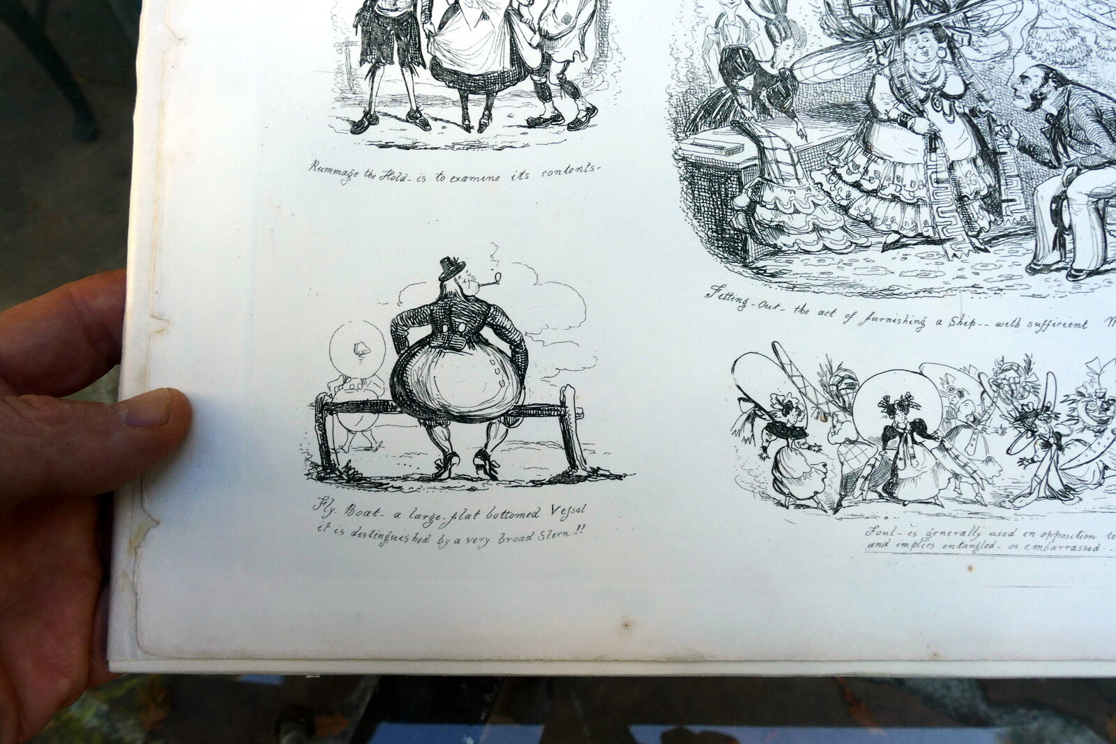 NAUTICAL DICTIONARY No 6 HENRY HEATH CARICATURE PRINT  1840 Victorian