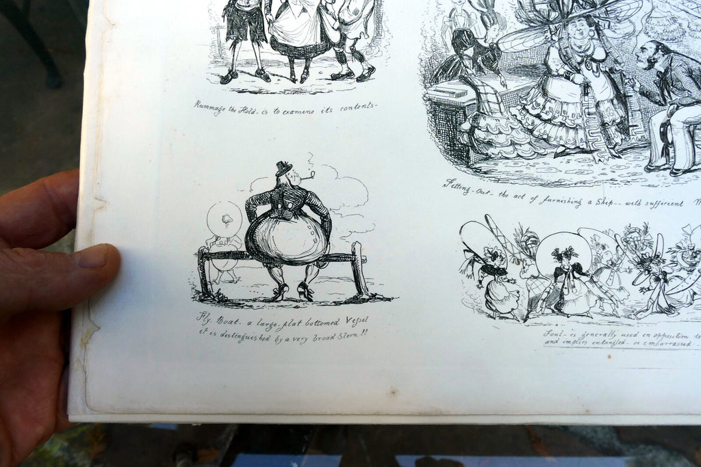 NAUTICAL DICTIONARY No 6 HENRY HEATH CARICATURE PRINT  1840 Victorian