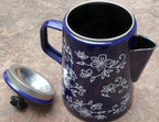 Temp tations by tara 2 qt/2 l metal tea kettle teapot stovetop safe blue floral